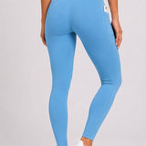 SparkNine Softflex zachte legging met zakken - dames sportlegging - comfy legging - M - lichtblauw - hoge taille - elastisch - zacht materiaal - comfortabel