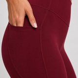 SparkNine Pacepocket dames sportlegging - met handige zakken - S - rood - hoge taille - elastisch - squatproof - niet doorschijnend