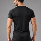 SparkNine Aeroflex heren sport t-shirt - strakke & aansluitende fit - M - zwart - ademend & sneldrogend - elastisch