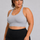 SparkNine Stride sport-bh - met uitneembare pads - XL - grijs - cross-back - medium support - zacht & elastisch materiaal