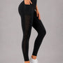 SparkNine Breathflex sportlegging dames - ademend - met zakken - XL - zwart - geruite mesh panelen - met zakken - elastisch