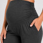 SparkNine Zenstretch zwangerschapslegging - flare broek met steekzakken - XXL - grijs - zachte stof - rekbaar & stijlvol - praktisch - maternity