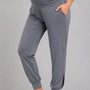 SparkNine Comfortfit zwangerschapslegging - met zijzakken - L - grijs - hoog getailleerd - zacht & ademend met buiksteun - rekbaar - maternity