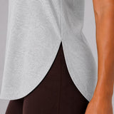 SparkNine Flexsplit tanktop - lange pasvorm - XS - grijs - mouwloos - met zijsplit - ademend - sporttop