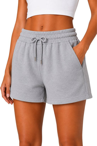 SparkNine Pulse short dames - met trekkoord & zijzakken - zachte sportbroek - XXL - grijs - elastische taille - ademend & comfortabel