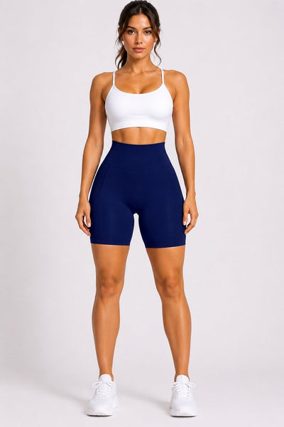 SparkNine Sculptfit sport short fitness - dames - S - blauw - hoge taille & buttlift - shapend - hoog elastisch naadloos - ademend