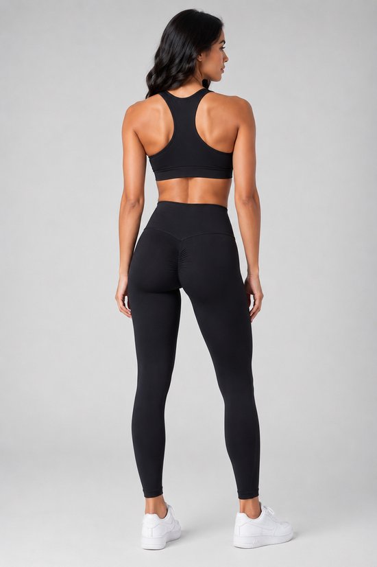 SparkNine Pureflow dames sportlegging - extra zachte stof - M - zwart - hoge taille - buikcontrole - booty lift - but crunch - ademend - elastisch