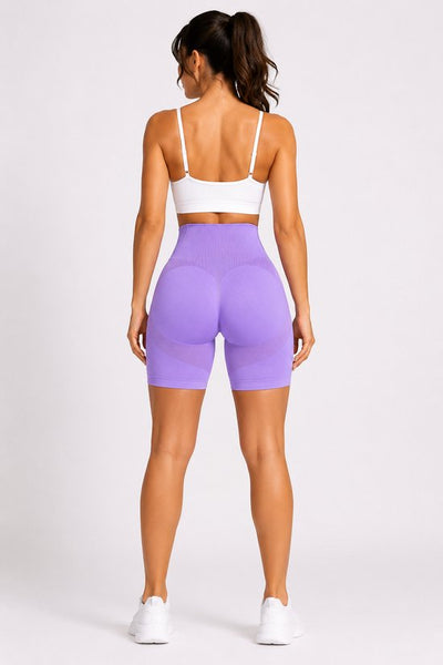 SparkNine Sculptfit sport short fitness - dames - S - paars - hoge taille & buttlift - shapend - hoog elastisch naadloos - ademend