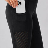 SparkNine Novawave sportlegging dames - squatproof - ademend - met zakken - L - zwart - mesh panelen - elastisch & stijvol