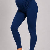 SparkNine Mamamove maternity legging - L - blauw - zachte stof - comfortabel & ondersteunend - rekbaar - zwangerschapslegging