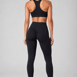 SparkNine Pureflow dames sportlegging - extra zachte stof - L - zwart - hoge taille - buikcontrole - booty lift - but crunch - ademend - elastisch