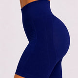 SparkNine Sculptfit sport short fitness - dames - S - blauw - hoge taille & buttlift - shapend - hoog elastisch naadloos - ademend