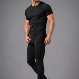 SparkNine Aeroflex heren sport t-shirt - strakke & aansluitende fit - XL - zwart - ademend & sneldrogend - elastisch
