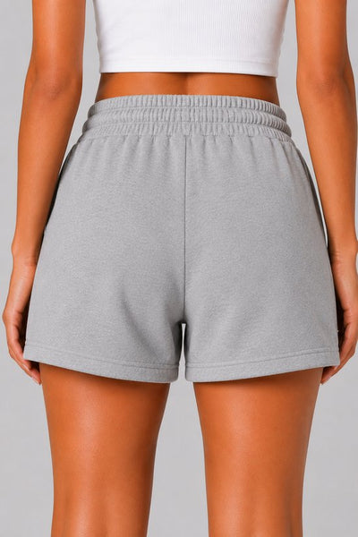 SparkNine Pulse short dames - met trekkoord & zijzakken - zachte sportbroek - XXL - grijs - elastische taille - ademend & comfortabel