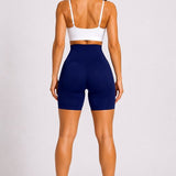SparkNine Sculptfit sport short fitness - dames - S - blauw - hoge taille & buttlift - shapend - hoog elastisch naadloos - ademend