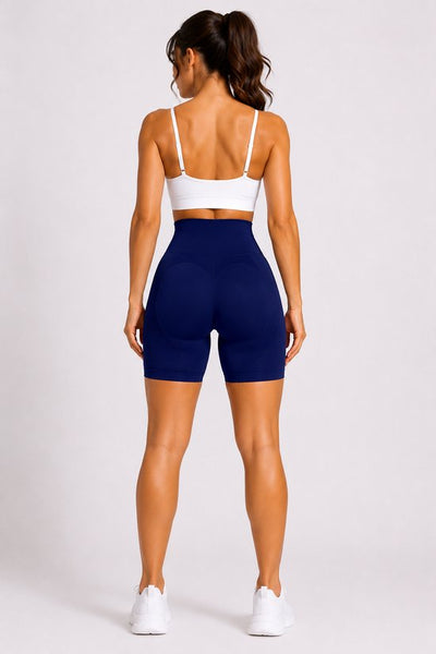 SparkNine Sculptfit sport short fitness - dames - S - blauw - hoge taille & buttlift - shapend - hoog elastisch naadloos - ademend