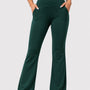 SparkNine Horizon flare broek - dames legging met zakken - petite pijplengte - S - groen - hoge taille - stijlvol & elastisch - sportlegging