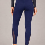 SparkNine Meshtone Sportlegging - S - blauw - mesh details & handige zakken - sportbroek - ademend & stijlvol - elastisch - squatproof