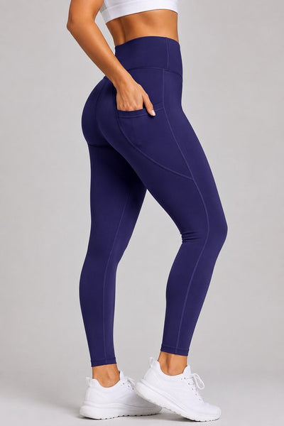 SparkNine Pacepocket dames sportlegging - met handige zakken - S - blauw - hoge taille - elastisch - squatproof - niet doorschijnend