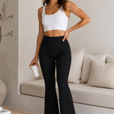 SparkNine Breezeflare dames legging - stijlvolle flare broek - S - zwart - lichtgewicht & ademend - hoge taille - flatterende pasvorm
