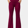 SparkNine Horizon flare broek - dames legging met zakken - petite pijplengte - S - rood - hoge taille - stijlvol & elastisch - sportlegging