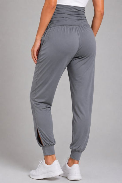 SparkNine Comfortfit zwangerschapslegging - met zijzakken - S - grijs - hoog getailleerd - zacht & ademend met buiksteun - rekbaar - maternity