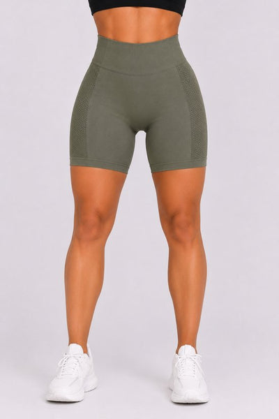 SparkNine Sculptfit sport short fitness - dames - S - groen - hoge taille & buttlift - shapend - hoog elastisch naadloos - ademend