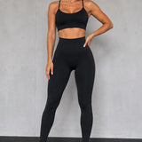 SparkNine Smoothlift sportlegging dames - M - zwart - naadloos - tummy control - scrunch - squatproof - zacht & comfortabel