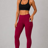 SparkNine Softflex zachte legging met zakken - dames sportlegging - comfy legging - S - rood - hoge taille - elastisch - zacht materiaal - comfortabel