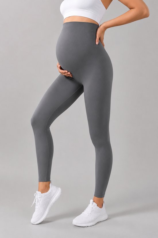 SparkNine Mamaactive zwangerschapslegging - M - grijs - hoge taille - rekbaar - zacht & ademend materiaal - ondersteunend - maternity