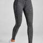 SparkNine Pacepocket dames sportlegging - met handige zakken - XXL - hennep grijs - hoge taille - elastisch - squatproof - niet doorschijnend