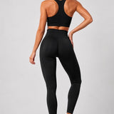 SparkNine Coreflex sportlegging - L - zwart - hoge taille - elastisch - squatproof - ondersteuning