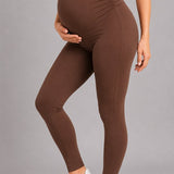 SparkNine Mamamove maternity legging - L - bruin - zachte stof - comfortabel & ondersteunend - rekbaar - zwangerschapslegging