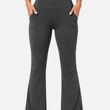 SparkNine Horizon flare broek - dames legging met zakken - petite pijplengte - XL - grijs - hoge taille - stijlvol & elastisch - sportlegging