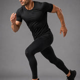 SparkNine Aeroflex heren sport t-shirt - strakke & aansluitende fit - XL - zwart - ademend & sneldrogend - elastisch