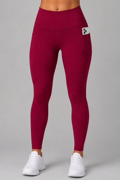 SparkNine Softflex zachte legging met zakken - dames sportlegging - comfy legging - S - rood - hoge taille - elastisch - zacht materiaal - comfortabel