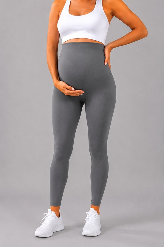 SparkNine Mamaactive zwangerschapslegging - M - grijs - hoge taille - rekbaar - zacht & ademend materiaal - ondersteunend - maternity