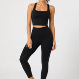 SparkNine Sculptactive sporttop - met ingebouwde sportbeha - verwijderbare pads - L - zwart - high impact ondersteuning - kruisrug - ademend & stijlvol