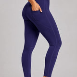 SparkNine Pacepocket dames sportlegging - met handige zakken - XS - blauw - hoge taille - elastisch - squatproof - niet doorschijnend