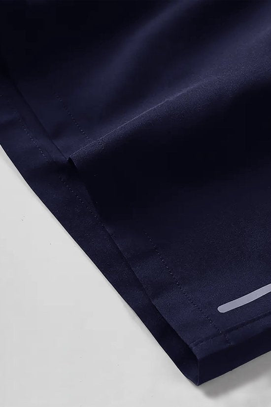 SparkNine Apex fitnesshort - sportbroek - met ritszakken - XL - blauw - functioneel - sneldrogend & ademend - elastische band met trekkoord