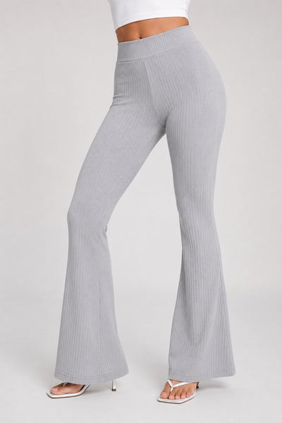 SparkNine Breezeflare dames legging - stijlvolle flare broek - L - grijs - lichtgewicht & ademend - hoge taille - flatterende pasvorm