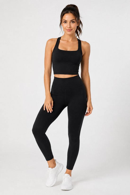SparkNine Sculptactive sporttop - met ingebouwde sportbeha - verwijderbare pads - S - zwart - high impact ondersteuning - kruisrug - ademend & stijlvol