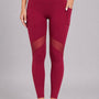 SparkNine Meshmotion sportlegging - dames - met zakken - S - rood - stijlvolle mesh panelen - telefoon zakken - elastisch - squatproof
