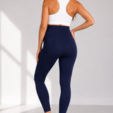 SparkNine Bellyflex zwangerschap legging - S - blauw - hoge taille - rekbaar - maternity - geribbelde tailleband - stijlvol & ademend