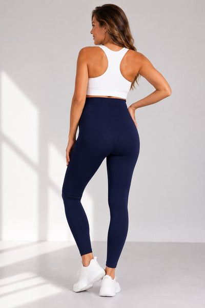 SparkNine Bellyflex zwangerschap legging - S - blauw - hoge taille - rekbaar - maternity - geribbelde tailleband - stijlvol & ademend