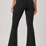 SparkNine Solara flare broek - M - zwart - hoge taille - uitlopend - voorzakken - stijlvol & comfortabel