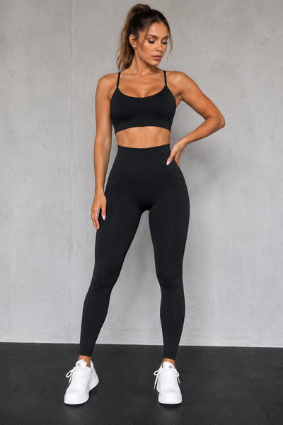 SparkNine Smoothlift sportlegging dames - S - zwart - naadloos - tummy control - scrunch - squatproof - zacht & comfortabel
