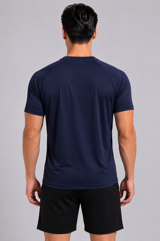SparkNine Pulsegear sport t-shirt - heren - sneldrogend & ademend - S - donkerblauw - lichtgewicht - ideaal voor trainen, rennen & fitness