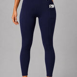 SparkNine Softflex zachte legging met zakken - dames sportlegging - comfy legging - S - blauw - hoge taille - elastisch - zacht materiaal - comfortabel