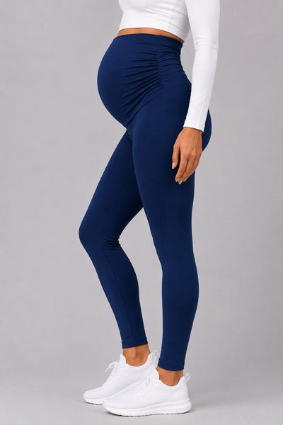 SparkNine Mamamove maternity legging - L - blauw - zachte stof - comfortabel & ondersteunend - rekbaar - zwangerschapslegging